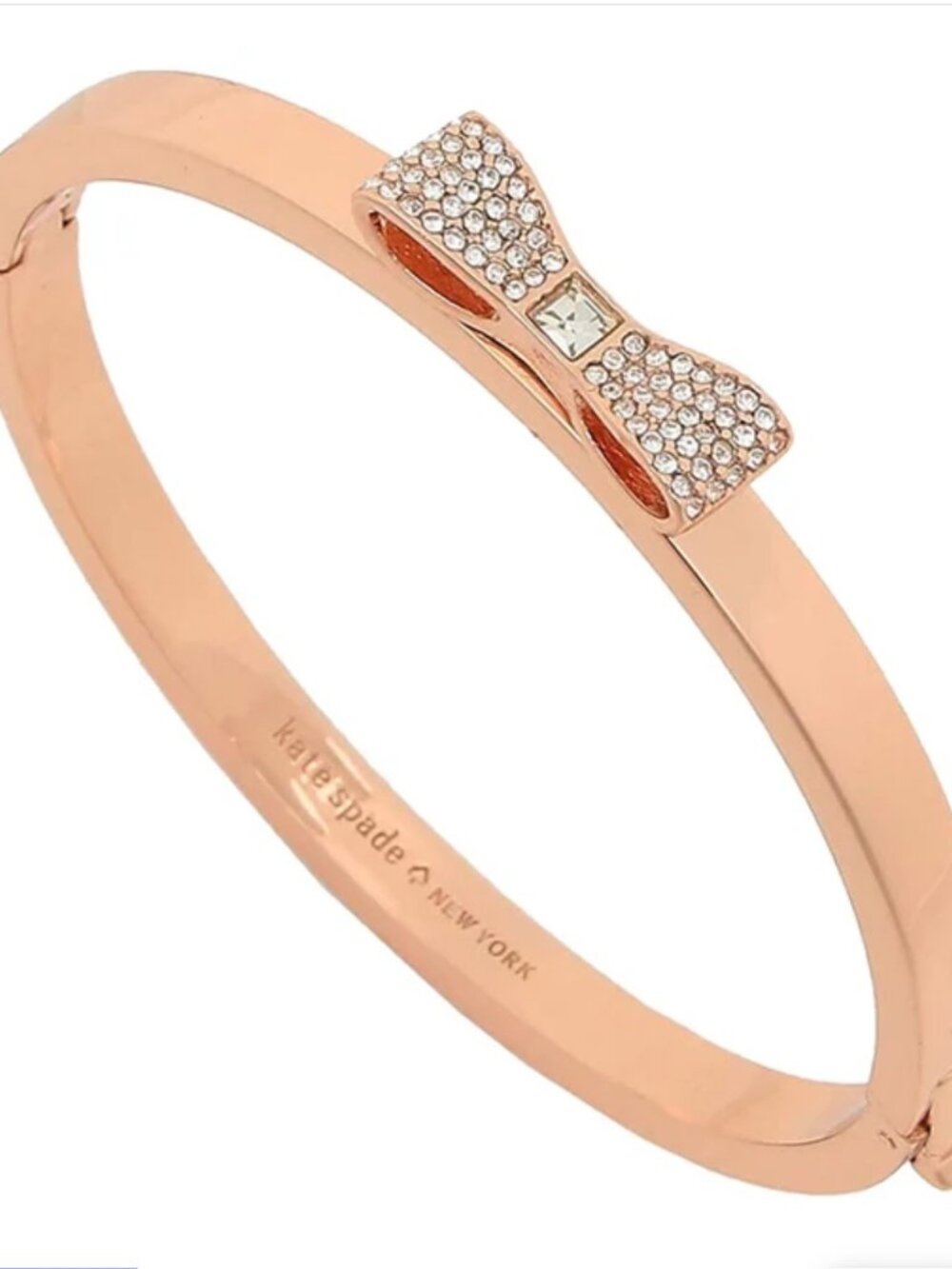 NWT~KATE SPADE~"READY SET BOW" Pave RoseGold Bangle Bracelet